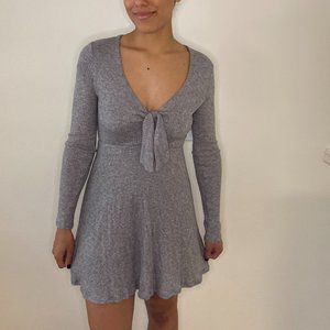 Knit Rib Tye Front Dress